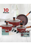 Royalford Chef Choice Granite Coated Cookware Set, RF12491, 10-Pack