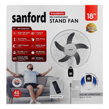 Sanford Rechargeable Stand Fan Model no: SF6600RSFN