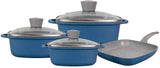 Royalford Nonstick Cookware Sets RF12487 Pots and Pans Set, Cooking Sets, Suitable for all stoves, Aluminum Die Cast Body with 3 Layer Granite Coating Tempered Glass Lid Dishwasher Safe 7PCS
