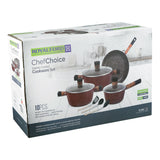 Royalford Chef Choice Granite Coated Cookware Set, RF12491, 10-Pack