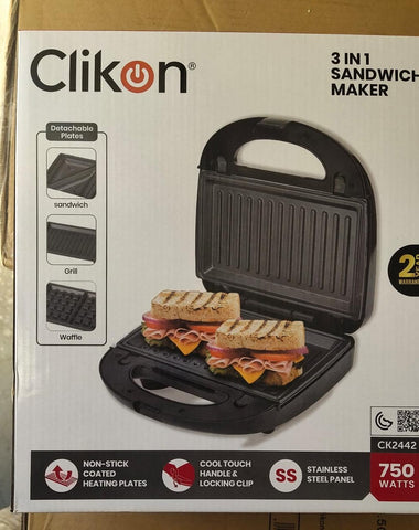 Clikon Ck2442 - 3 In 1 Waffle Maker